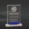 Crystal Rectangle with Blue Accent Base (Crystal Awards)