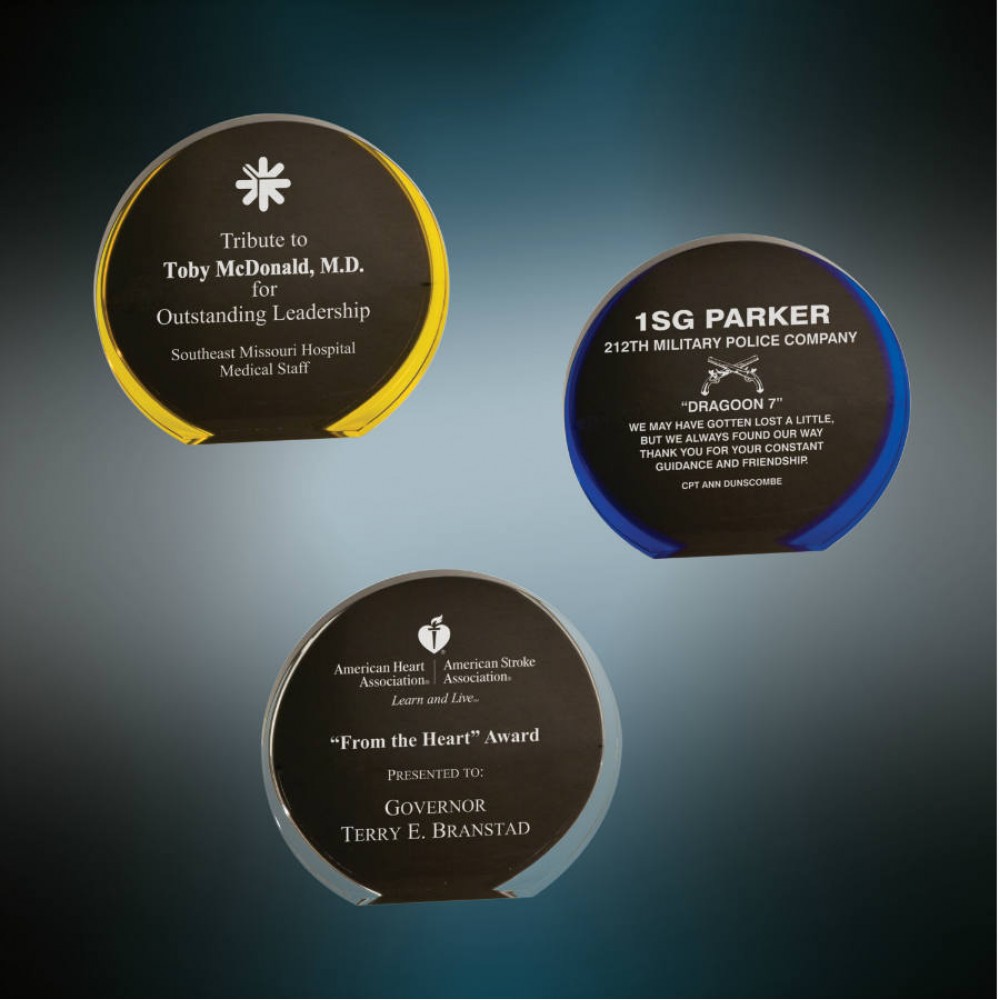 Black With Color Accent Luminary Circle Acrylic (Acrylic Awards)