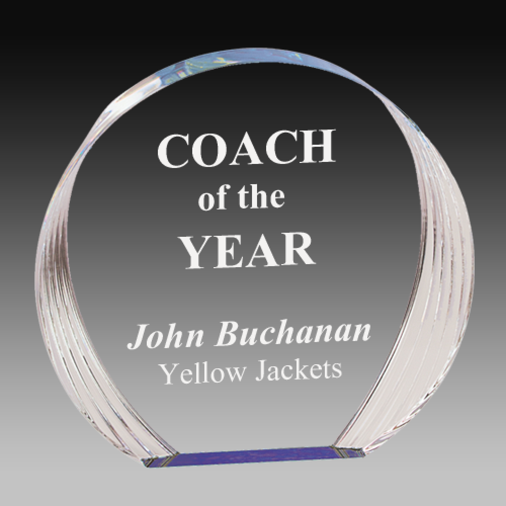 Round Acrylic With Blue Accent (Acrylic Awards)