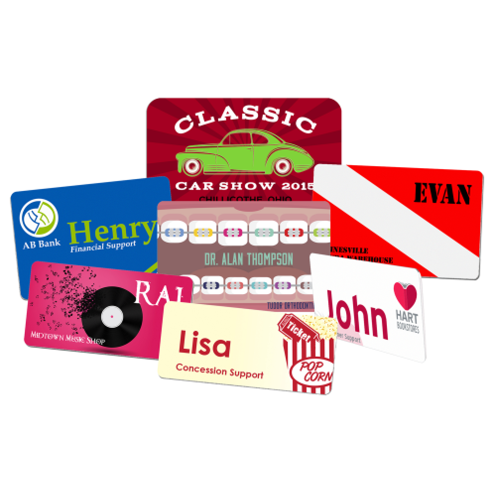 Color Fusion Rectangle Plastic Name Badge (Badges)