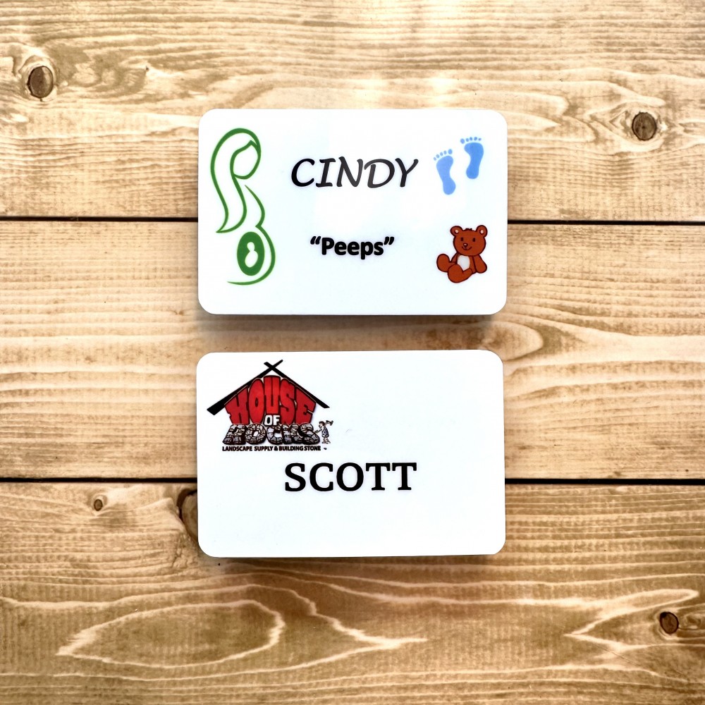 Color Fusion Rectangle Plastic Name Badge (Badges)