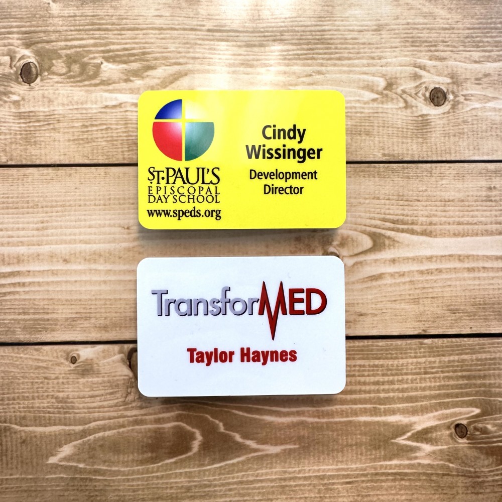 Color Fusion Rectangle Plastic Name Badge (Badges)