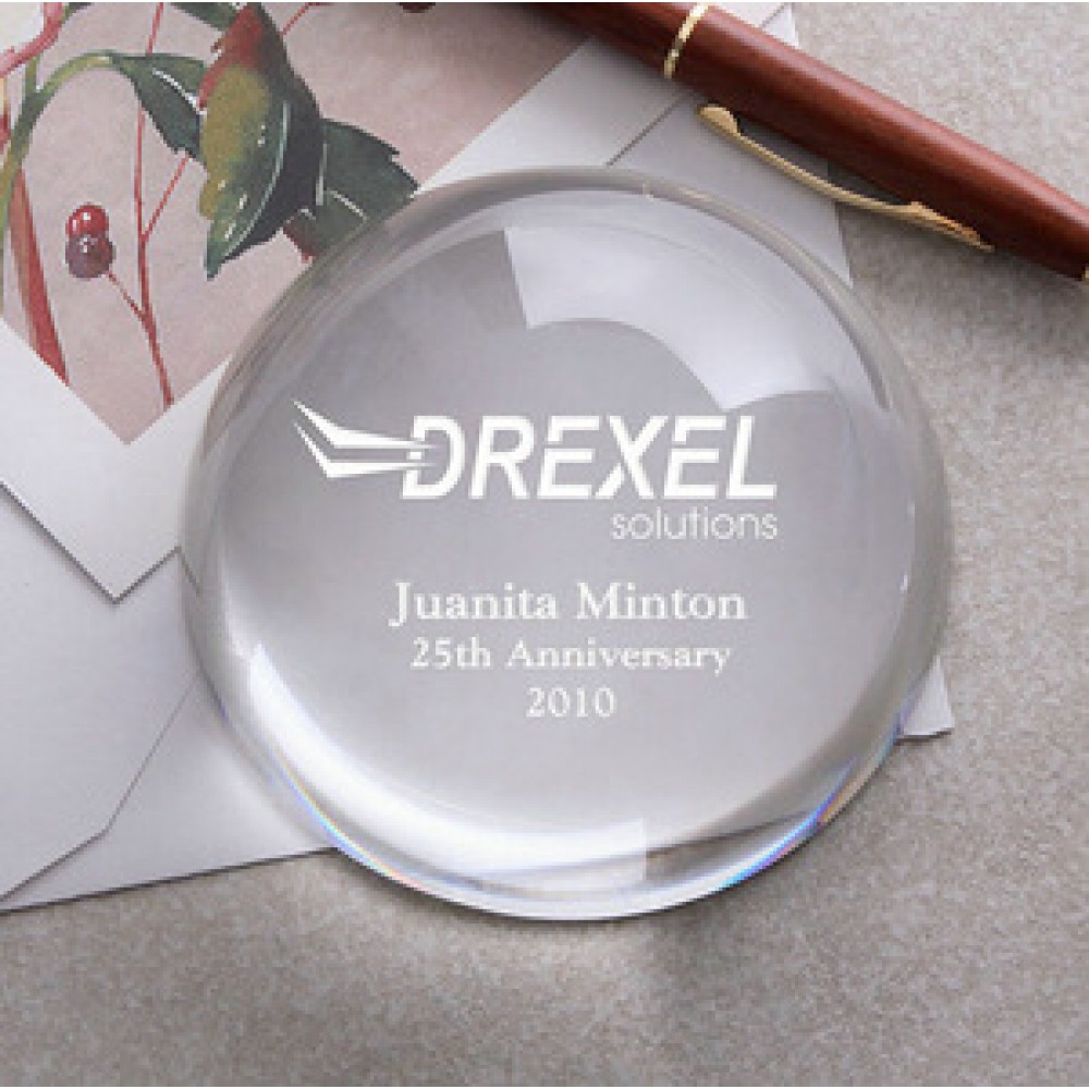 Crystal Magnifier Paperweight (Paperweights & Coasters)