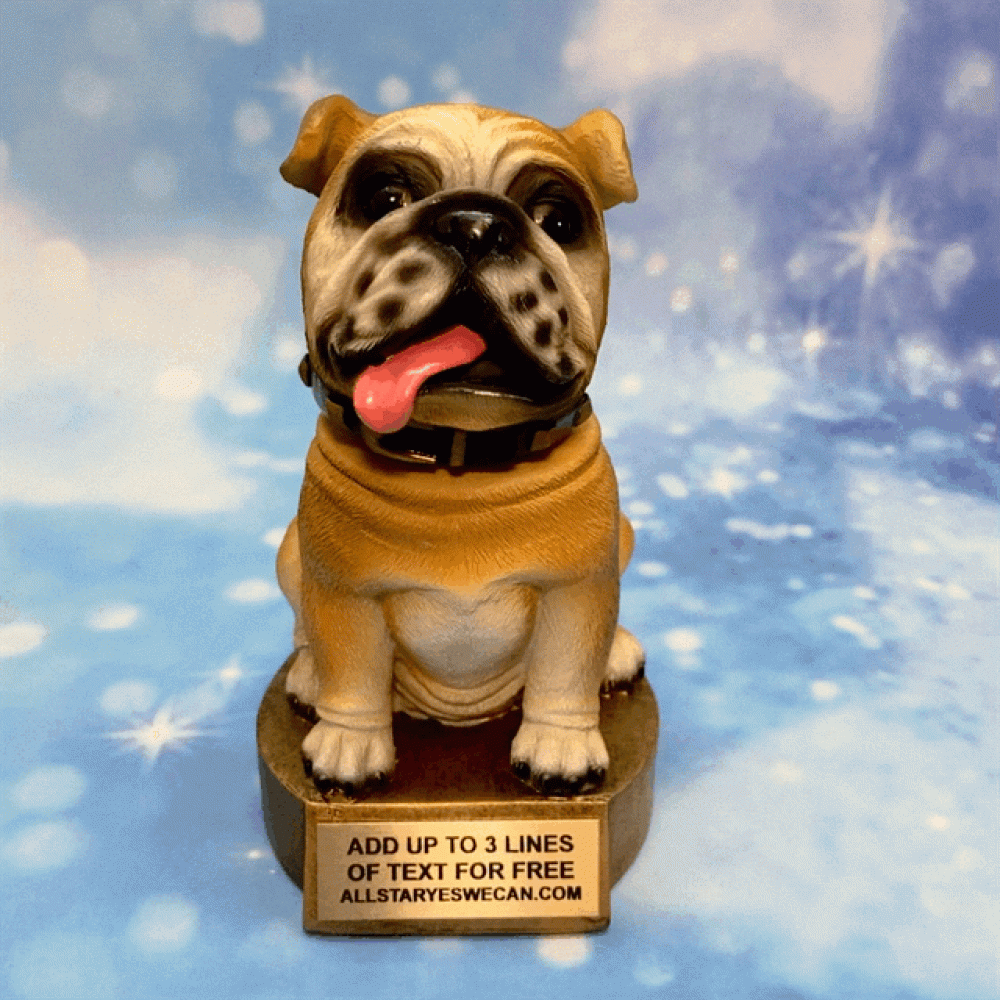 Bulldog Bobblehead Brown & White
