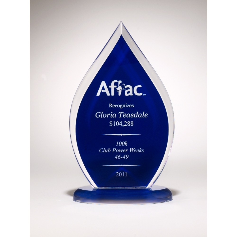 Blue Silk Flame Acrylic Award (Acrylic Awards)