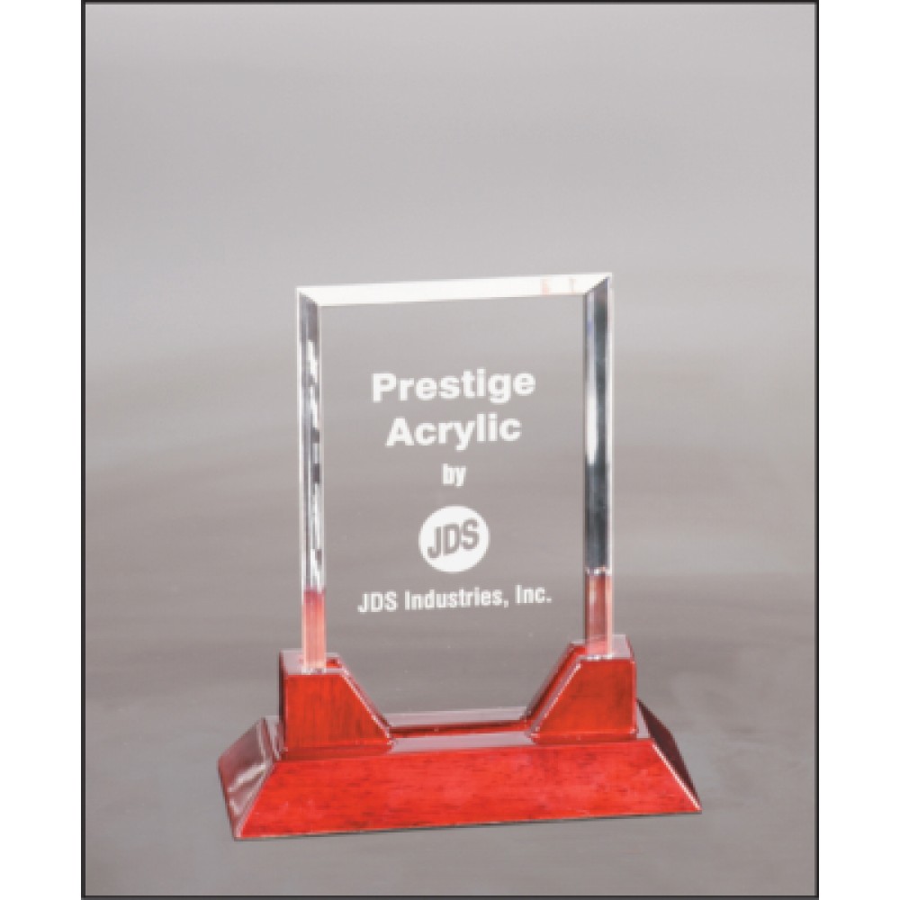 Rectangle Prestige Acrylic with Rosewood Piano Finish Base (Acrylic Awards)