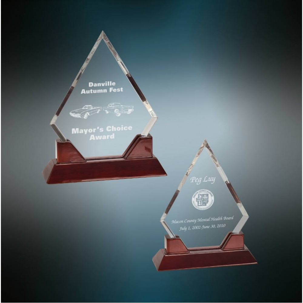Diamond Prestige Acrylic with Rosewood Piano Finish Base (Acrylic Awards)