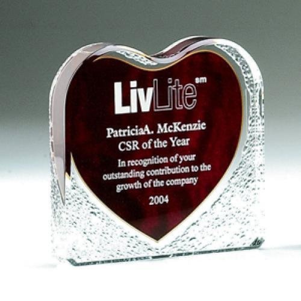 Marble Maroon Heart Acrylic (Acrylic Awards)