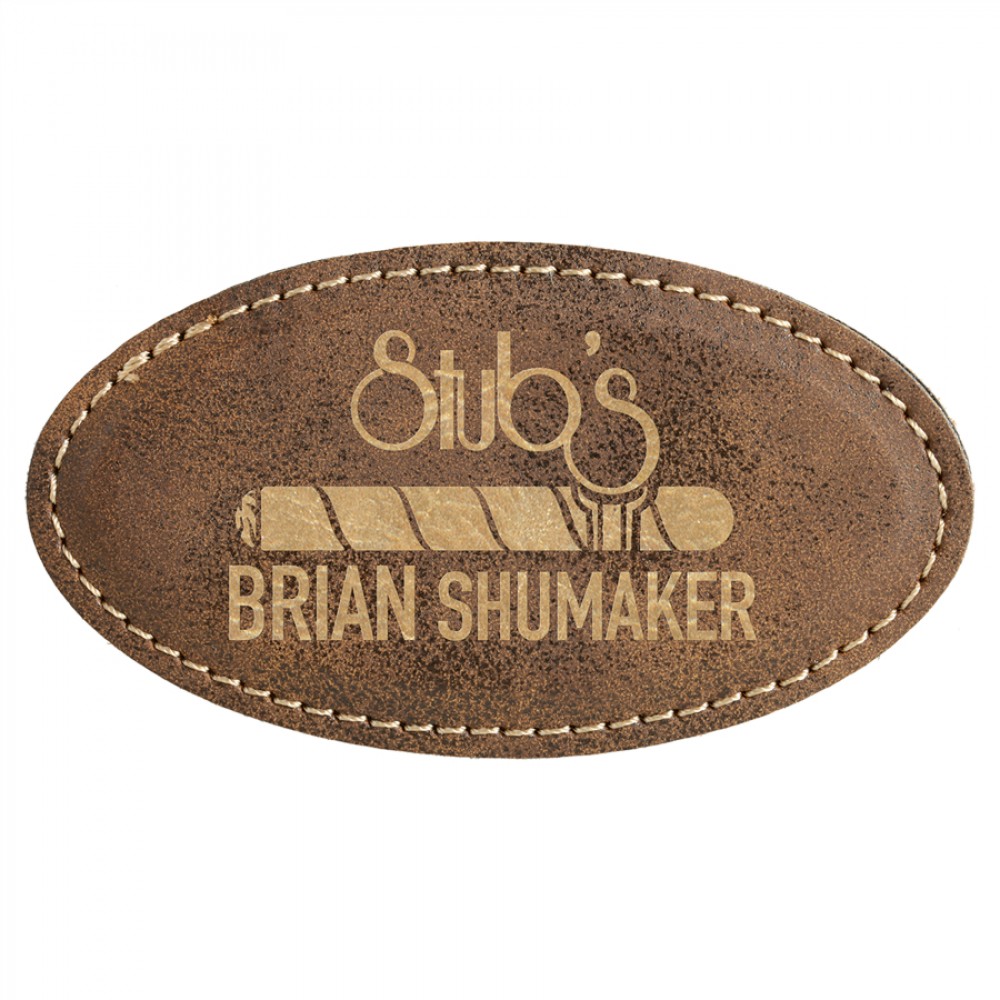 Engraved Leatherette Oval Patch – GiftWorksPremium