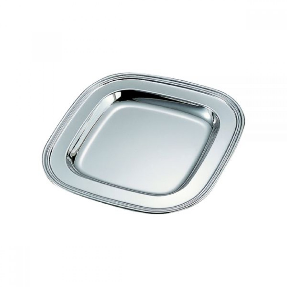 9.5" Nickel Plated Square Tray