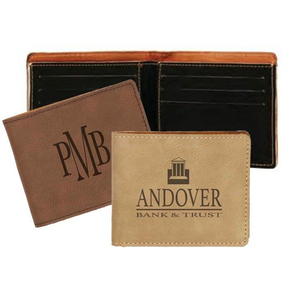 Leatherette Bi-Fold 6 Card Wallet (Leatherette)