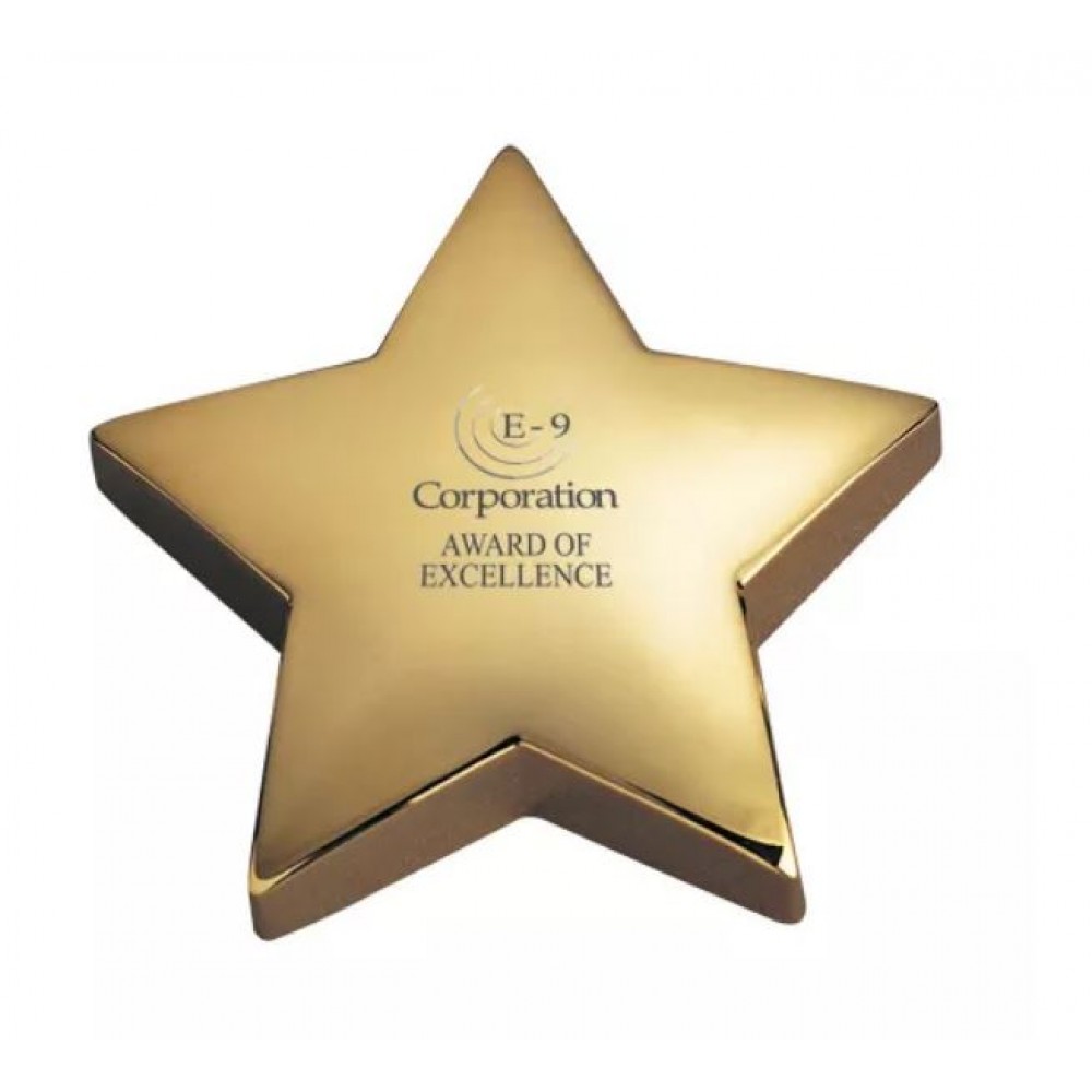 Brass Star Paperweight (Paperweights & Coasters)