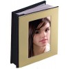 GOLD-TONE ALBUM WITH WINDOW COVER HOLDS 100 PHOTOS
