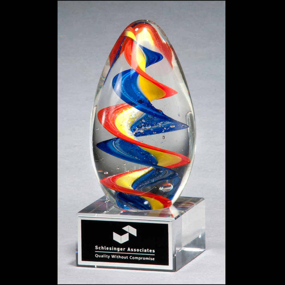 Colorful Eggshaped Art Glass Award