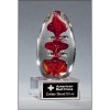 Egg-shaped Red Art Glass Award