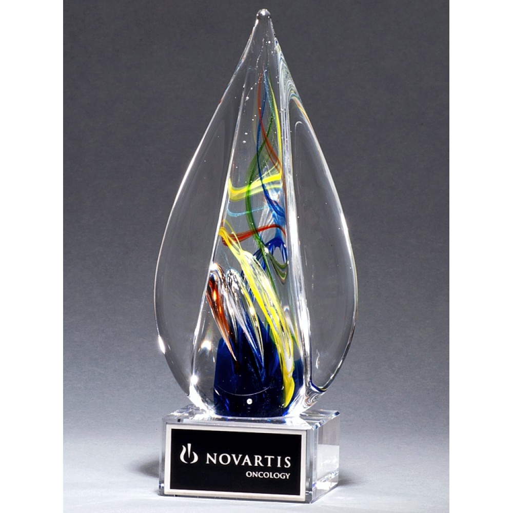 Obelisk in Droplet Art Glass Award