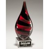 Red & Black Swirl Art Glass Award