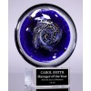 Blue and White Art Glass Disk Award