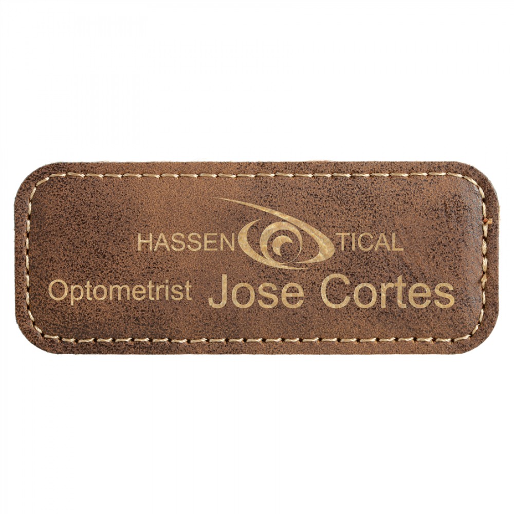 Leatherette 3.25" x 1.25" Name Badge (New Arrivals!)
