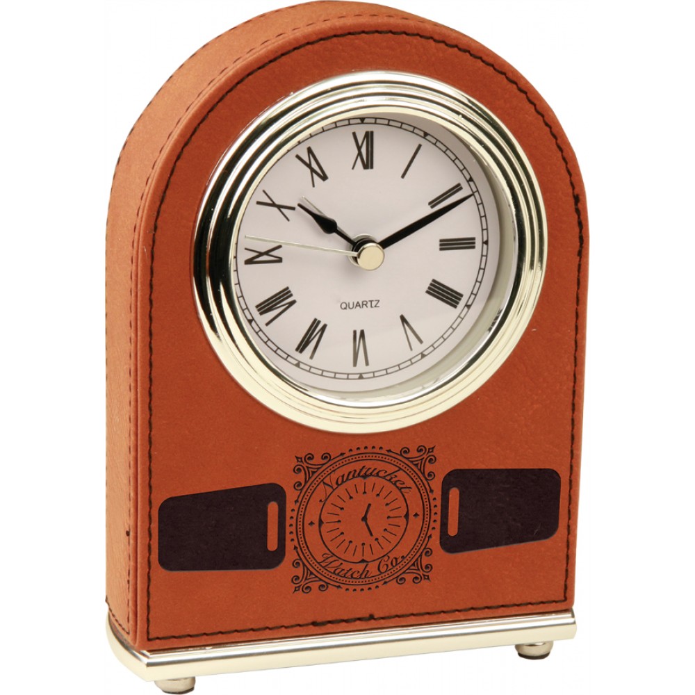 Leatherette Arch Desk Clock (Leatherette)