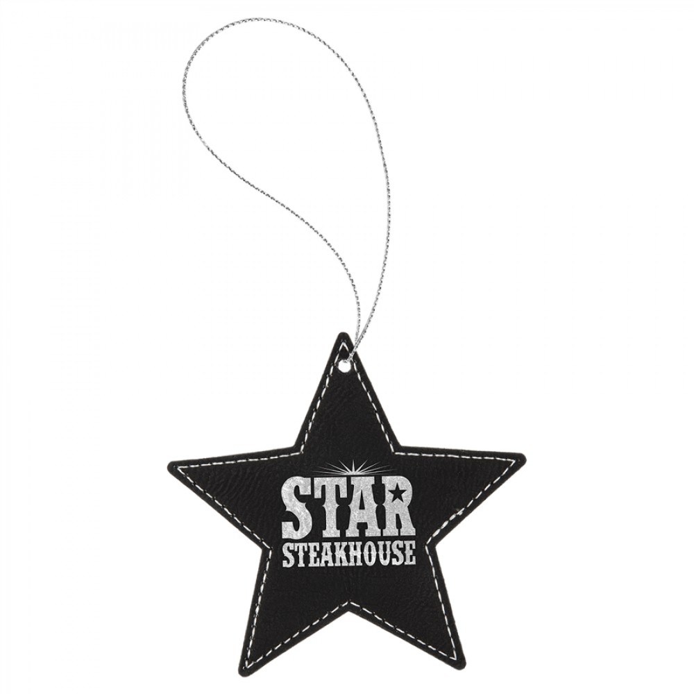 Leatherette Star Ornament with String