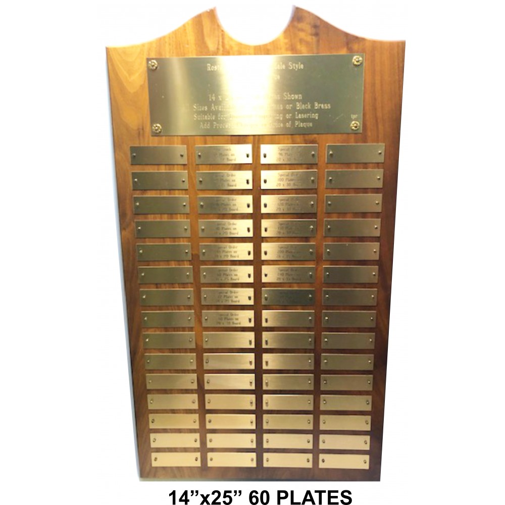 Perpetual Plaque with 12, 60, or 100 Brushed Brass Plates (Plaques)