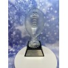 14" Glass Football Trophy on Marble Base