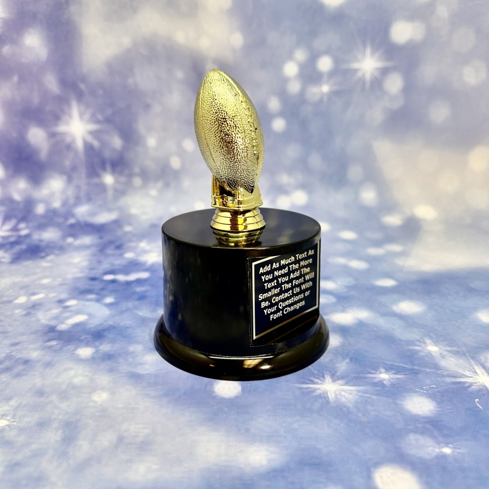 Small Gold Football Trophy on Base