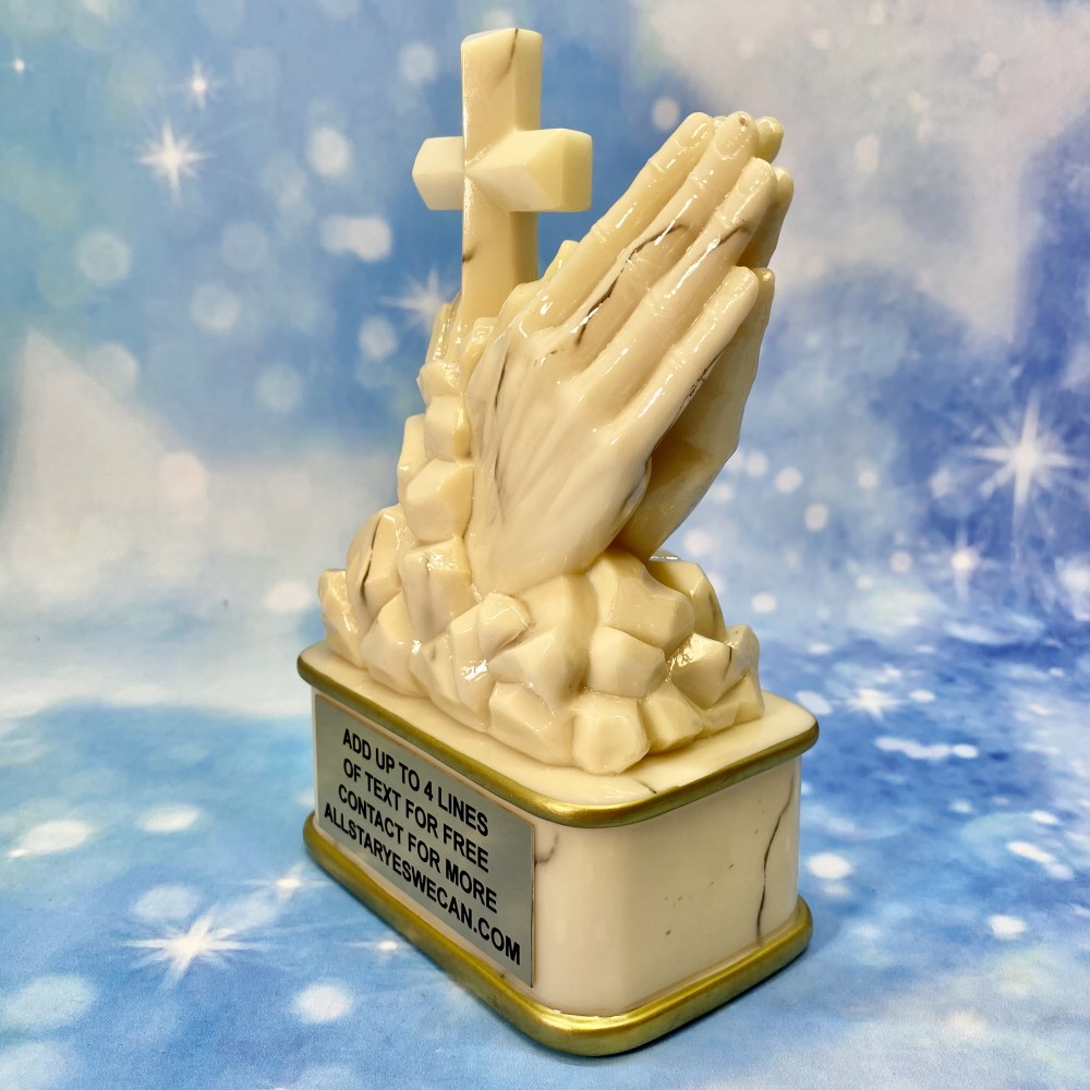 Praying Hands Ivory Look Resin Statue