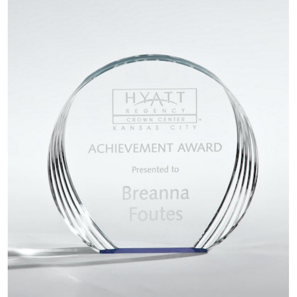 Round Acrylic With Blue Accent (Acrylic Awards)