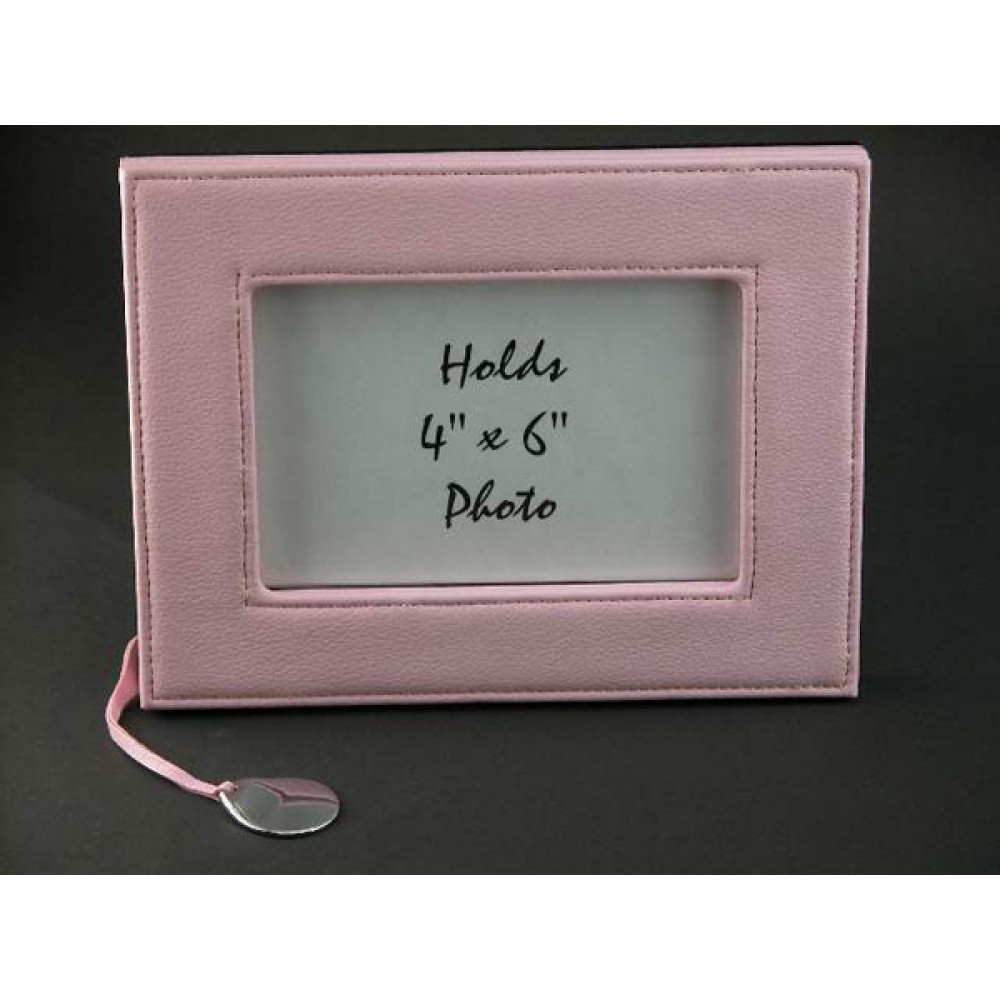 Pink Leatherette Frame with Engraving Charm (Leatherette)